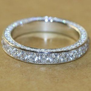 🎀 Trendy Gems Full Around Cubic Filled Eternity Zircon Ring for Women, PD381